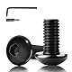 XRXYMQ 55 Stück M4 Schrauben Schwarz Linsenkopfschrauben M4x10 mm Flachkopfschrauben Innensechskant M4 Schrauben mit Inbusschlüssel und Innensechskant Bit Schraube für DIY-Projekte und Wartung