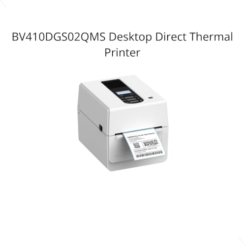Image of Toshibas BV410DGS02QMS Desktop Direct Thermal Printer. | BV410D 4 inch 203 DPI 7 ips USB + Ethernet LAN with LCD White Case Toshibas TPCL Emulation: Zebras ZPL2 Sato SBPL Datamax DPL