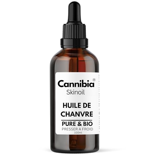 Cannibia Véritable Huile de Chanvre Bio, Pure & Naturelle - 100 ml - Hydratation Intense & Anti-âge - Corps, Peau, Visage, Cheveux.