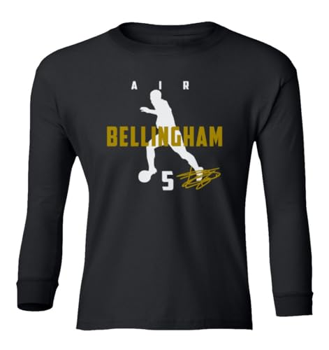 GamesDur Air Bellingham #5 England Soccer Star Player Madrid Youth Long Sleeve T-Shirt