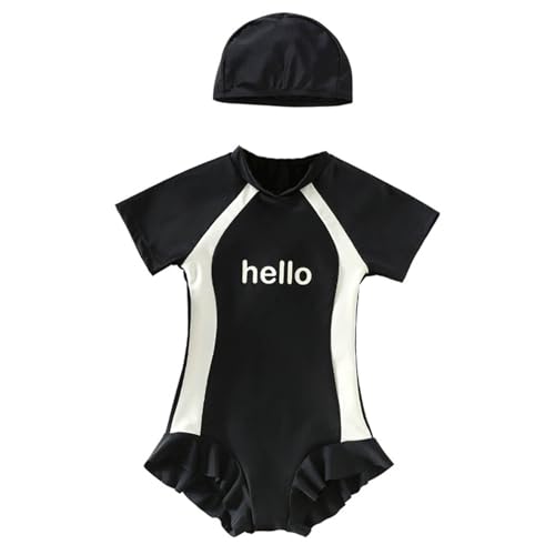Maillot de bain fille 10 ans noir 2 pièces anti irritation plage