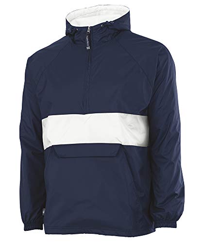 Image of Charles River Apparel Unisex Classic Solid Pullover, Water-Resistant Windbreaker with Flannel Lining