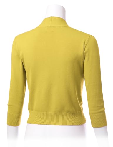 Image of Allsense Women's 3 /4 Sleeve Cropped Shrug Cardigan | Classic Bolero, Open-Front, Lightweight Soft Fine Knit Cover Up