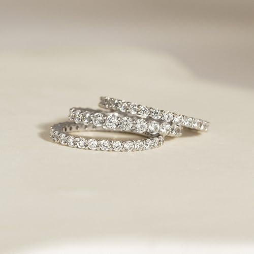 Marilyn Monroe Eternity Ring Set | 925 Sterling Silver Infinity Band Set of 3 for Women | 4.24 Carats Round Cut Cubic Zirconia CZ Simulated Diamond3