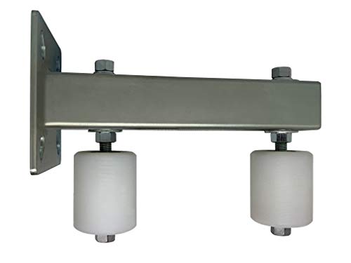 Adjustable Slide Gate Guide Rollers Upper Bolted Bracket Mount 3” White Dual UHMW Hard Nylon Ball Bearing Guiders Heavy Duty Steel Assembly Anti Tipping for Sliding Rolling Gates – Eagle EG121