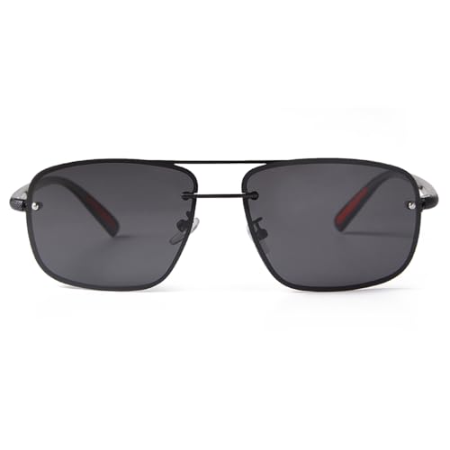 Image of Ultra Lightweight Polarized Square Aviator Sunglasses for Men Women Trendy Fashion Double Bridge Pilot Sun Glasses