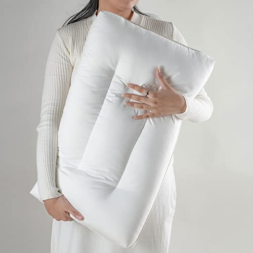 Image of Spread Spain Soyabean Standard Size Pillow with Filling Soyabean Fiber, Orthopedic Bed Pillows, Back Side Sleeper Pillow for Neck and Shoulder Support, Soft, Set of 1, Machine Washable 18 inch x 27 inch
