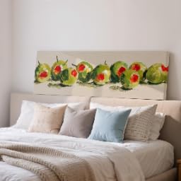 Décoration de cuisine méditerranéenne avec tableau olives vertes panoramique