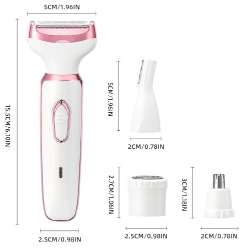 Image of AVNISH 4-in-1 Multi Trimmer for Women Shaver Electric Facial Razor, Rechargeable Cordless Multipurpose Hair Remover Shaver Face, Leg, Eyebrow, Underarms, Bikini Trimmer, 60 minutes Runtime, White