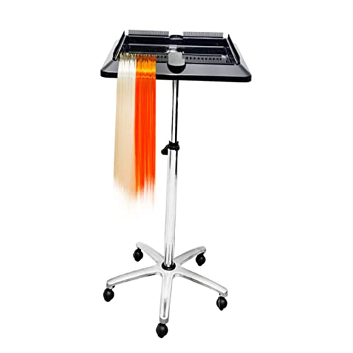 Chariot de coiffure ajustable en métal noir avec plateau