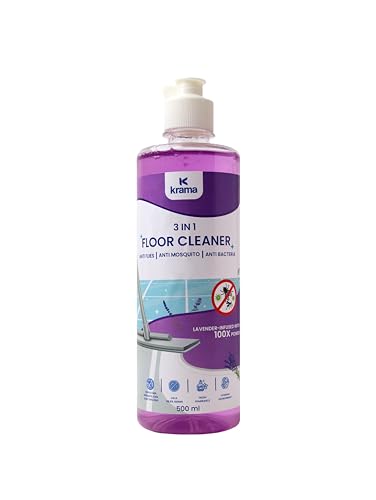 Image of Krama Disinfectant Floor Cleaner | 3 in 1 Anti Flies, Anti Mosquito & Anti Bacteria Formula | 100X Power Lavender Infused | Eco- Friendly, Biodegradable & Paraben Free Germ Protection Pack 500ml