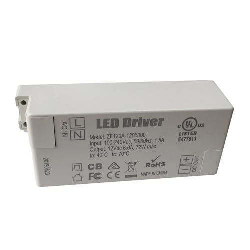 Alimentation LED 12V 6A ZF120A Transformateur 72W CA/CC lot de 2
