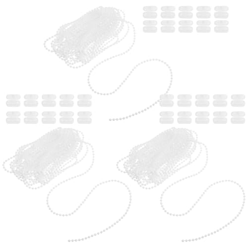 ULTECHNOVO Juego De 3 Kit de Reparación para Persianas Enrollables con Cadena de Cuentas Blanca Continua Cuerda de Repuesto para Cortinas Roller y Estores Verticales Fácil Instalación y Uso