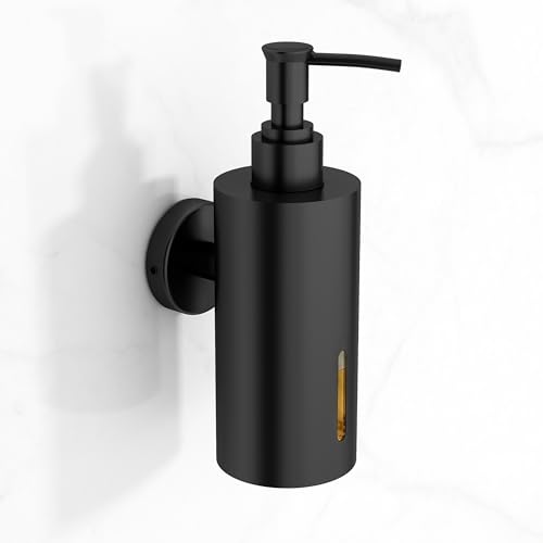 Image of Plantex Liquid Soap Dispenser for Bathroom /Stainless Steel Shampoo Dispenser /Round Hand wash Dispenser /Bathroom Accessories - Pack of 1 (Black)