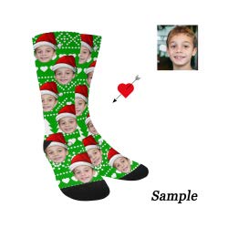 Custom Face Photo Merry Christmas Kid's Socks Boys Girls Personalized Snowflake Kid's Sox Gift For Kids2