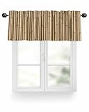 Yellow Bamboos Valances for Windows 42 x 18 Inch Length Natural Vintage Bamboos Tree Plant Image Kitchen Curtains Rod Pocket Short Window Treatment Valances for Bathroom Living Room Bedroom Decor