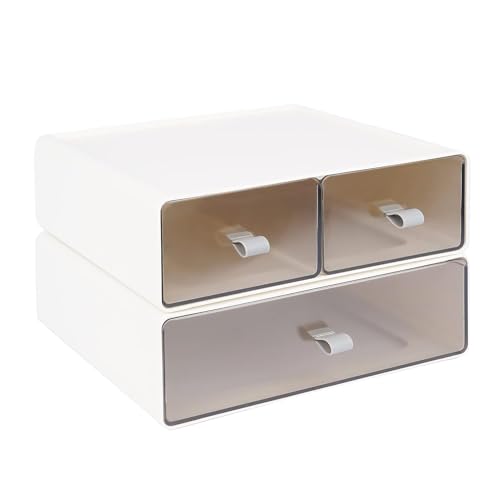 Eono Multipurpose Plastic Stackable Storage Box Drawer For Office Stationery Desktop Accessories Organizer (Set 01)