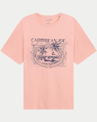 CARIBBEAN JOE Men's Shirt, Pajamas Sleep Top with Palm Island Design, Lightweight and Breathable Pjs2