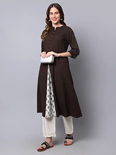 Image of Pistaa's Women's Cotton Regular Fit Casual Kurta