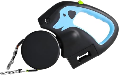 Citybaby犬 リード 伸縮 2頭引き 自動巻き取り式 LED ライト付き 小型犬・中型犬・大型犬 150kgの牽引力 反射 多機能 360°回転 絡まない 多頭飼い用 散歩 犬猫 軽量 (水色)
