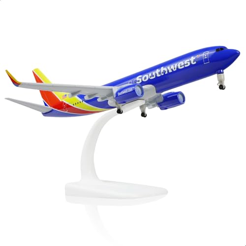 QIYUMOKE Boeing 737 Southwest 1/300 Diecast Metal Airplane Model with Stand Alloy Display plane Model Kit for Aviation Enthusiasts Collection or Gifts
