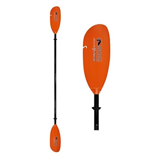 BENDING BRANCHES Angler Classic 2-Piece Snap-Button Fishing Kayak Paddle; (Black Shaft/Orange Blade - 260cm)