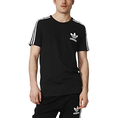 adidas Hombres Originals Fashion Tee #B10711, Negro///blanco, XXL