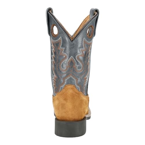 Smoky Mountain Western Boots Boys Tex Leather Pull On Tan Blue 3420C2