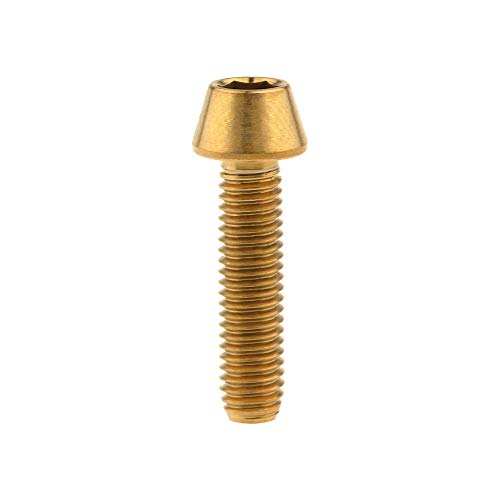 Image of Titanium Ti Bolt M5x9 16 18 20 25 30 35 40 45 50 55 60mm Tapered Head Screws Pack of 4 (M5x20mm, Gold)