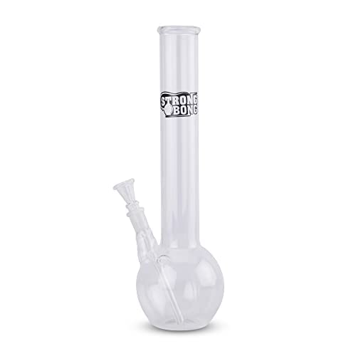 STRONG BONG 12 inch Classic Bulb Shaped Glass Bong | Smoking Waterpipe - Transpar