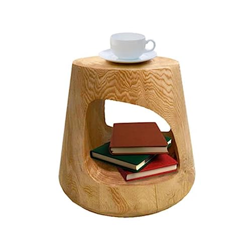 Mesa auxiliar Taburete de jardín rústico redondo, mesa auxiliar y asiento de madera for interiores y exteriores, mesa auxiliar pequeña, soporte for plantas for muebles portátiles, ideal for entretenim