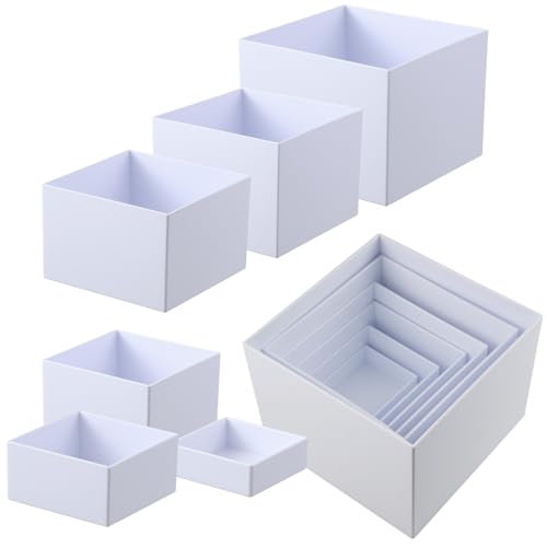 quiodok Lot de 6 Présentoir à Gâteaux, Rehausseurs de Buffet, Boxes de Présentation Alimentaire, Support Cubique Emboîtable en DifféRentes Tailles, pour...