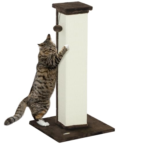 PawHut Griffoir pour Chat 81 cm Arbre à Chat en sisal et Peluche,...