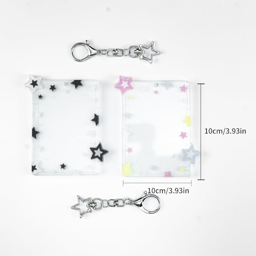 Photos of High-end Card Holders Electroplate Plastics Frame with Keychain Card Case Stationery Photocard Holder Keychainblack 1,Color 12