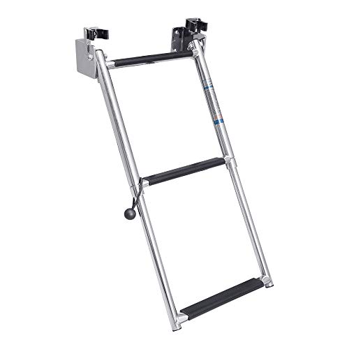 White Water - 3 Step Telescoping Folding Transom Ladder...