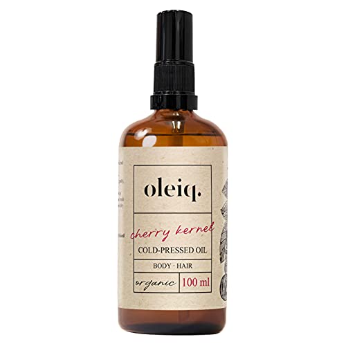OLEIQ Kirschkernöl. Hautpflege oil für Gesicht, Körper und Harr. Vegan Naturkosmetik für Frauen und Männer. Größe 100 ml Cover