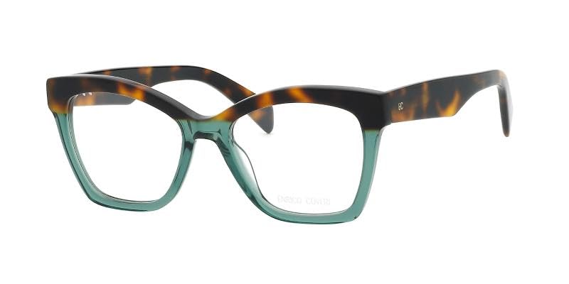 Enrico Coveri Okulary ECV158 dla kobiet, okulary korekcyjne, pasują do wszystkich rodzajów soczewek, Zielony
