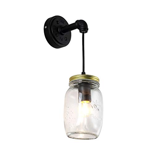 Preisvergleich Produktbild Kreative Moderne Industrielle Retro-Wandleuchte Zubehör Dachboden Wohnzimmer Küche Insel Wandleuchte Flur Lampe Mit Glocke Transparentem Glas Lampenabdeckung Sanftes Licht