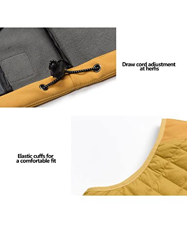 Little Donkey Andy Men’s Lightweight Puffer Vest, Warm Outdoor Sleeveless Jacket For Hiking Travel Running Mustard Yellow S #TOP2