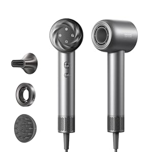 DREAME Hair Glory Mix High-Speed-Haartrockner, 3 magnetische Düsen, NTC-Temperaturregelung, 300 Millionen negative Ionen/cm³, Motor mit 110.000 U/min, 336 g leicht, Schwarz