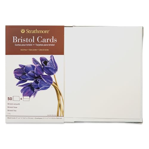 Tarjetas Bristol Strathmore 400 evita que la tinta se corra en tus dibujos de 5 x 6.9 pulgadas