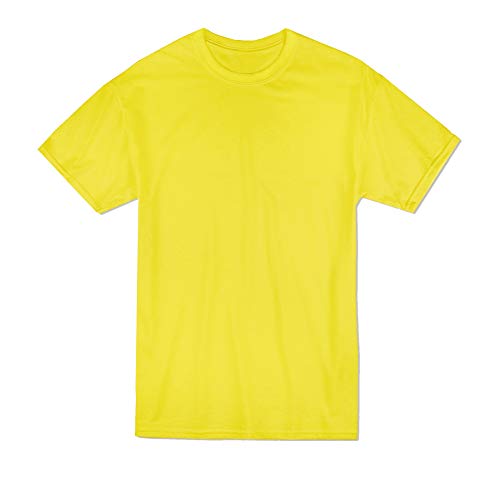 Miracle(Tm) Neon Compression High Visiblity T Shirt - Wicking Short Sleeve Men Compression Shirt Yellow (L)