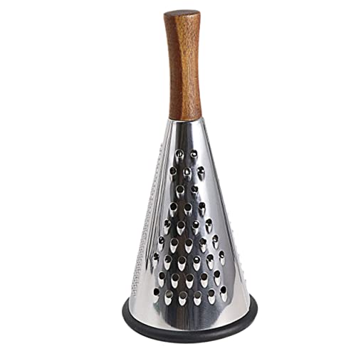 FUNOMOCYA Kitchen Grater Cheese Grater with Handle Carrot Peeler Veggie spiralizer Manual Mandoline Slicer Cheese Slicer Cucumber Slicer Cone-Shaped Cheese Grater Truffle Wood Vertical