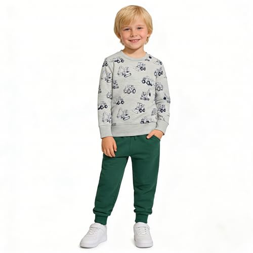 Image of Huaer Baby Boy Round Neck Cotton Long Sleeve Pullover Sweatshirt