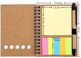 Miniatura 5 de Pack de 4 blocs de notas en espiral con soporte para bolígrafo, cuaderno de papel rayado, notas adhesivas, marcadores de página y fichas de índice