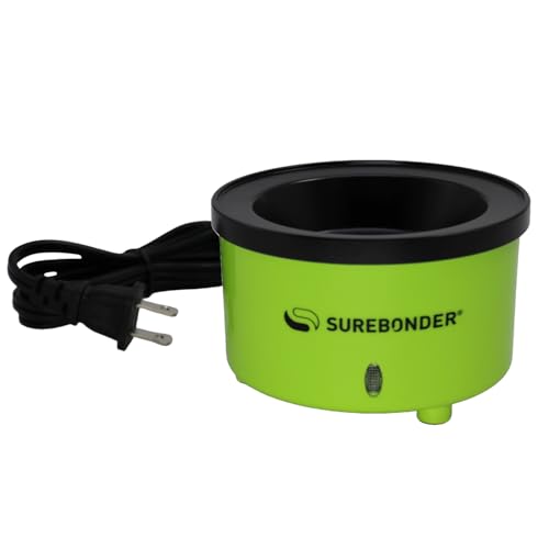 Surebonder Mini Hot Glue Skillet 3-inch Diameter 0.75-inch Depth Dip Crafts Directly Into Pot of Hot Glue Floral Wreaths Jewelry Green