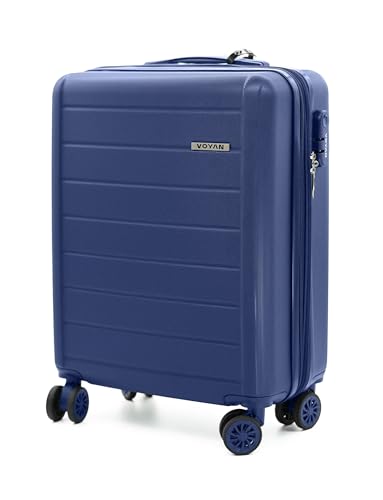 VOYAN Maleta de Cabina Expandible 55x40x20 SDR Azul, Trolley de Viaje Ultraligero con Carcasa Rígida ABS, Ruedas Dobles Giratorias y Cerradura de Seguridad, Equipaje de Mano Resistente