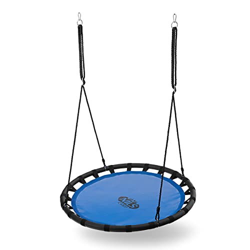NILS - Altalena a nido d'ape, 110 cm, resistente, portata fino a 150 kg, per bambini e adulti, resistente alle intemperie, per esterni (blu)