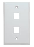 Shaxon BM303WP2-B, 2 Port Single Gang White Keystone Wall Plate