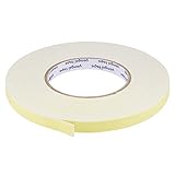 sourcing map 8m Doppelseitig Dichtungsband Selbstklebend, 12mm(B) x 1.5mm(D) EVA Dichtband für Fenster Türen, Schaumstoff Klebeband, 1 Rollen, Weiß